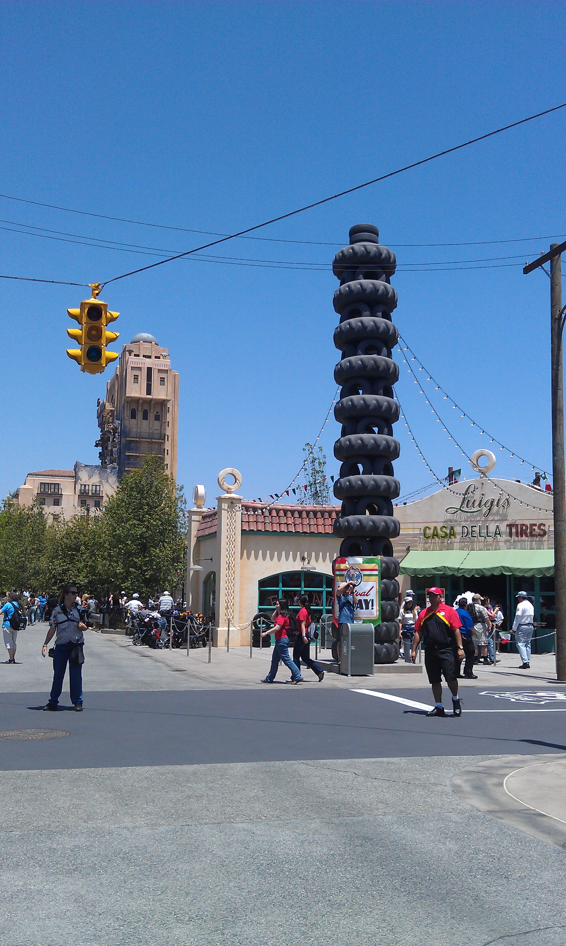 Stack of tires in Cars Land