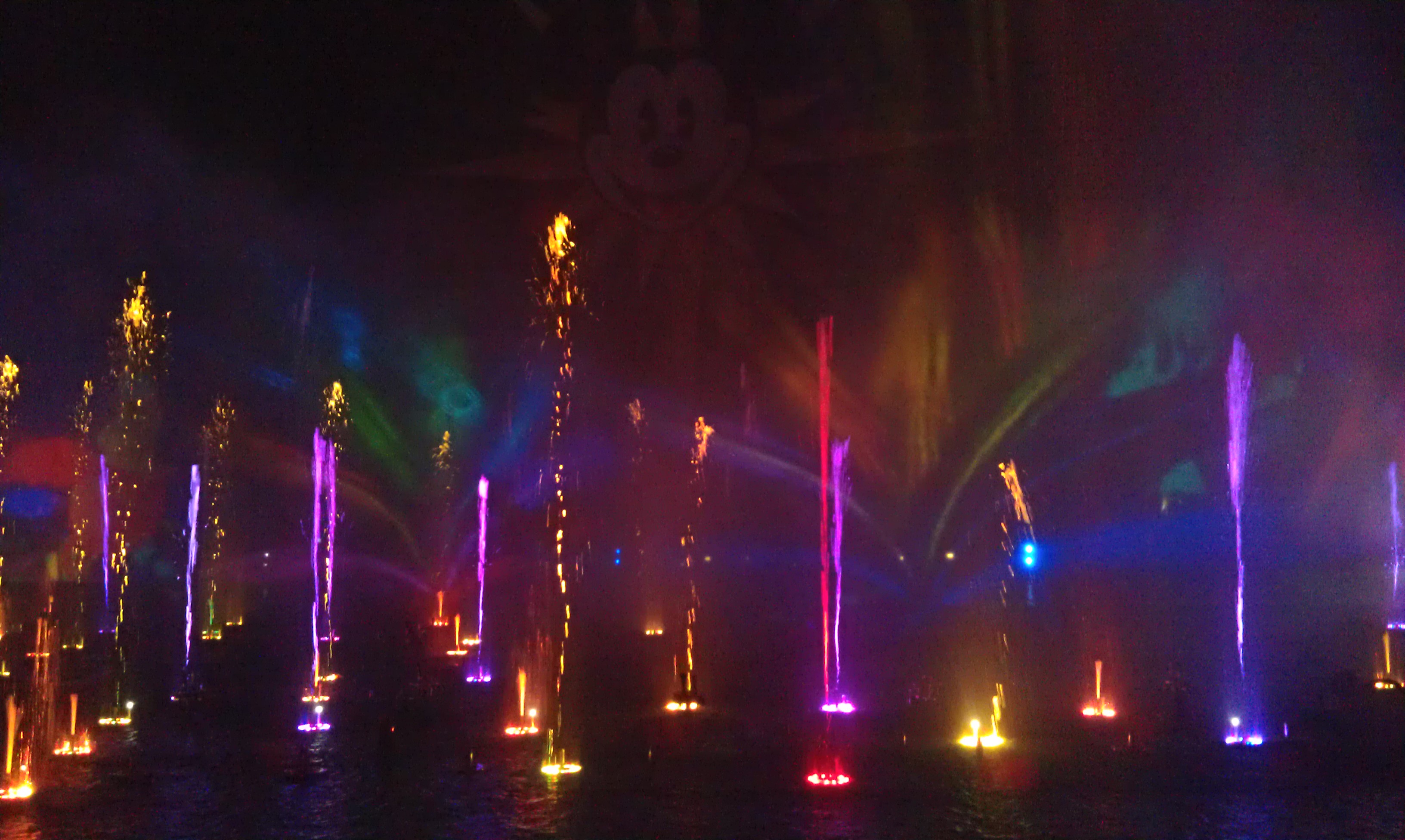 The colors in the sky during World of Color